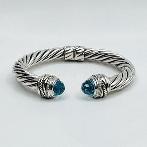 David Yurman Crossover Bracelet With Topaz And Diamonds
